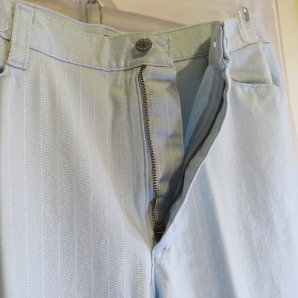 Vintage Riders by Lee 99% cotton Stretch Pinstripe Light Blue Pants Size 14L - Picture 7 of 10